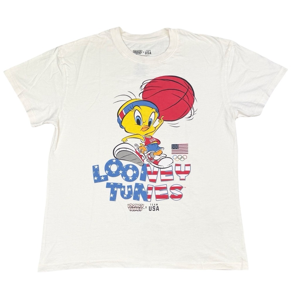 Looney Tunes Tweety Bird Team USA Olympic Graphic T Shirt Large